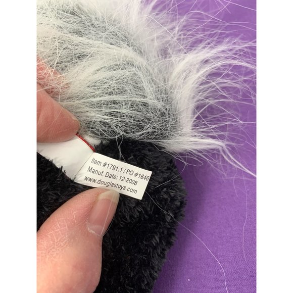 Douglas Cuddle Toys Skunk Plastic Pellets 2008 Item1791.1 7 Inch Black White Sku - Picture 8 of 12